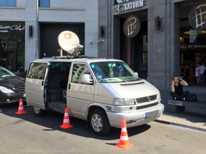 Standplatz für unsere IP-SNG vor der Mall of Berlin