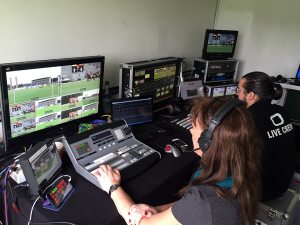 Broadcast-Regie bei Live-Sportproduktion