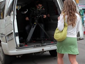 Dreharbeiten Kurzfilm Leipzig Kamerafahrt