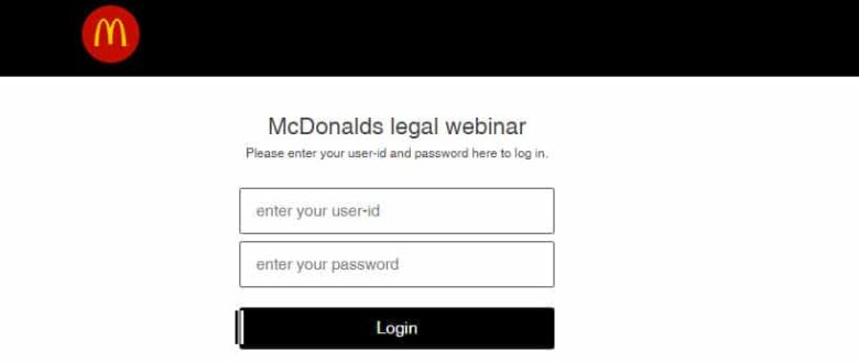 McDonalds - Interner Livestream mit Passwortschutz